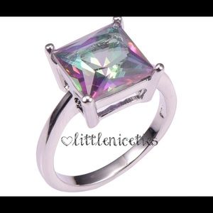 1 carat rainbow topaz ring