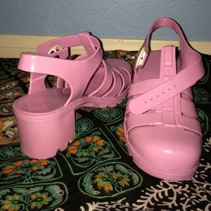 Purple American Apparel jelly sandals