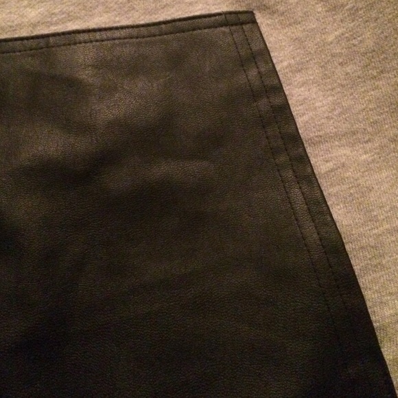 Faux leather accented hoodie - Picture 2 of 3