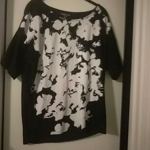 Black shirt with floral design