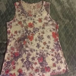 Turquoise and floral tank top