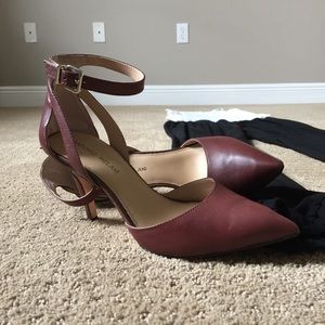 Brown leather heel