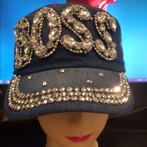 Bling Distressed Rhinestone army hat