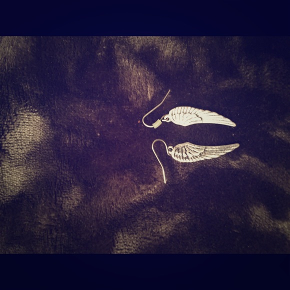 Silver feather earrings