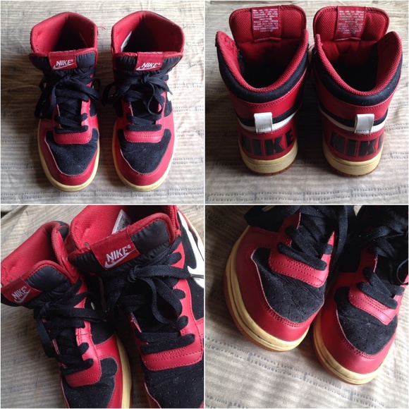 SOLD! NIKE | Big Nike Hi Red Black Sneakers - Picture 2 of 4