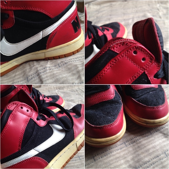 SOLD! NIKE | Big Nike Hi Red Black Sneakers - Picture 3 of 4