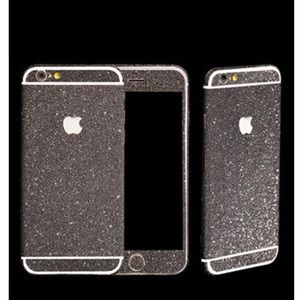 iPhone 6+ black glitter decal