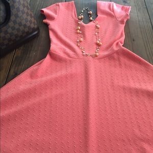 Coral peach colored dress