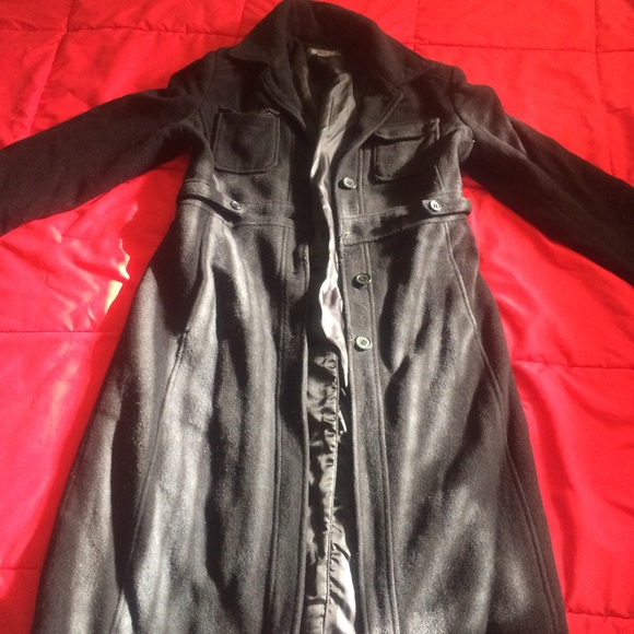 Kenneth Cole reaction long peacoat in black