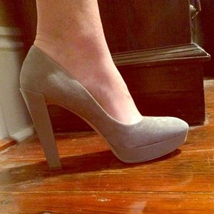 French Connection grey suede, 9.5, hardly worn!