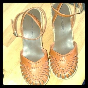 Adorable ankle wrap closed toe sandals