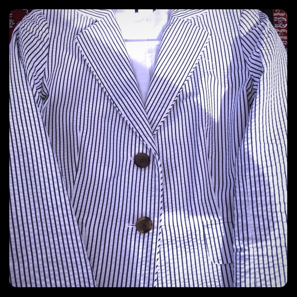 J Crew seersucker jacket