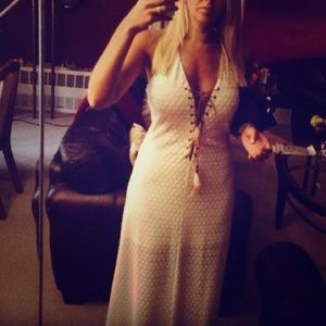 Cream crochet maxi dress