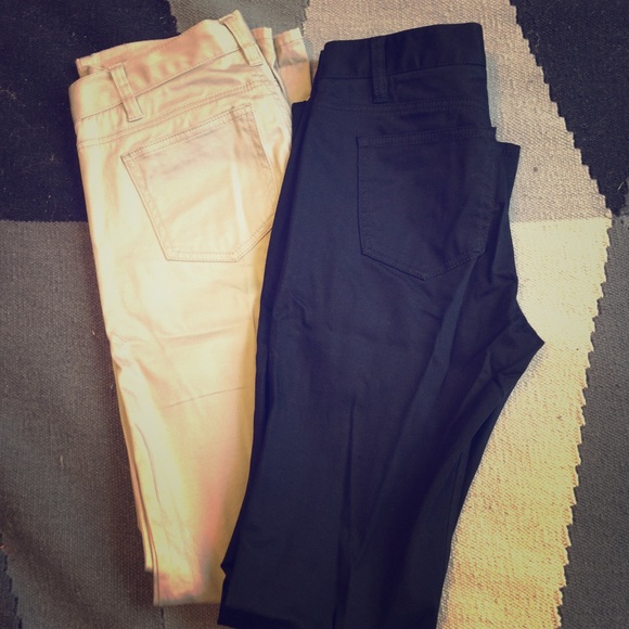 New York & Company Black and Khaki Long pants