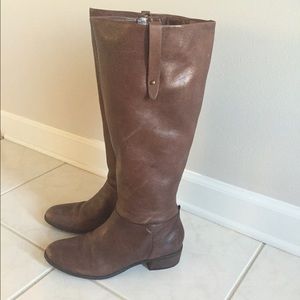 Brown leather WIDE CALF boots😍