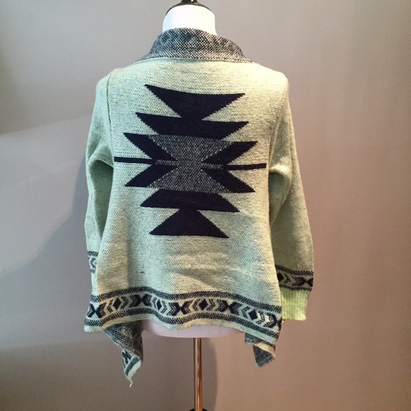 Mint and Navy Aztec Sweater - Picture 2 of 4