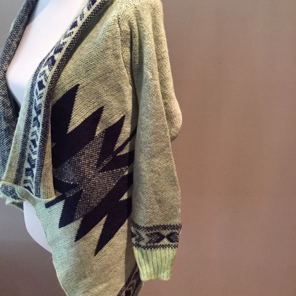 Mint and Navy Aztec Sweater - Picture 4 of 4