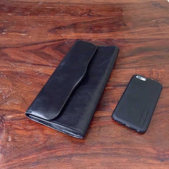 Latico Black Leather Clutch