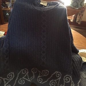 Blue gray poncho