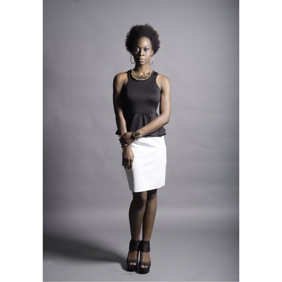 Genuine leather skirt