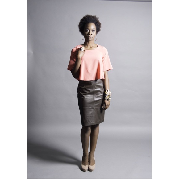 Genuine leather skirt