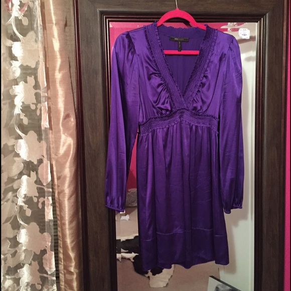 Satin purple dress BCBG