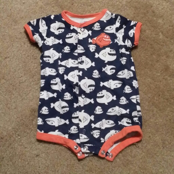 Newborn Boys pirahna romper