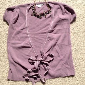 Ann Taylor NWOT pretty Liliac belted cardigan!