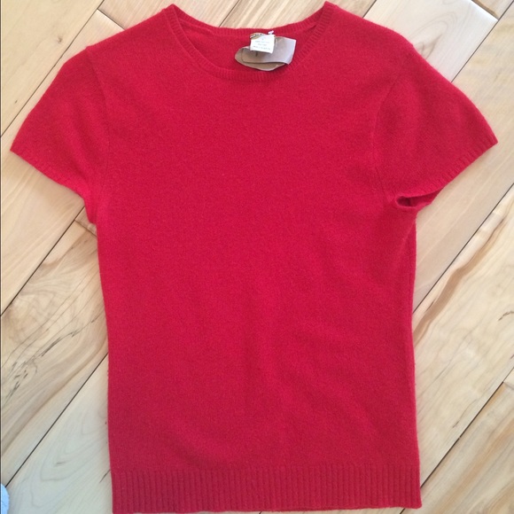 JCrew Cashmere Tee - small, red
