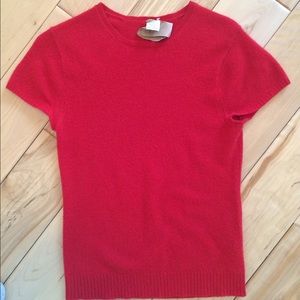 JCrew Cashmere Tee - small, red