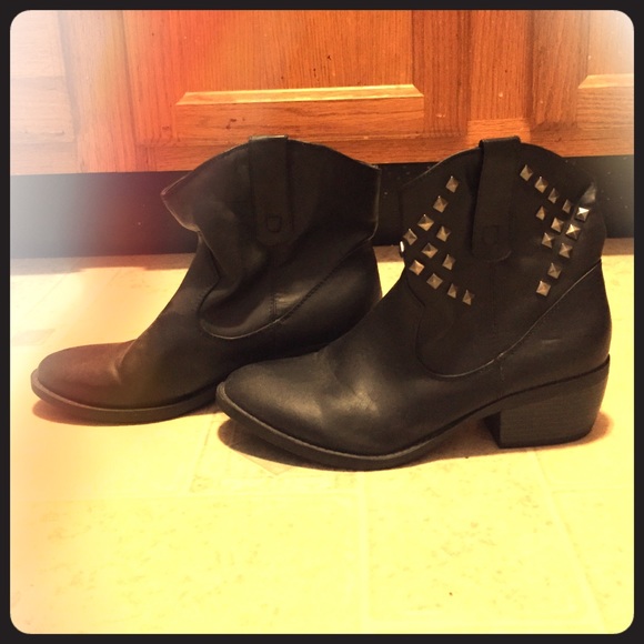 Black Studded Ankle Boots