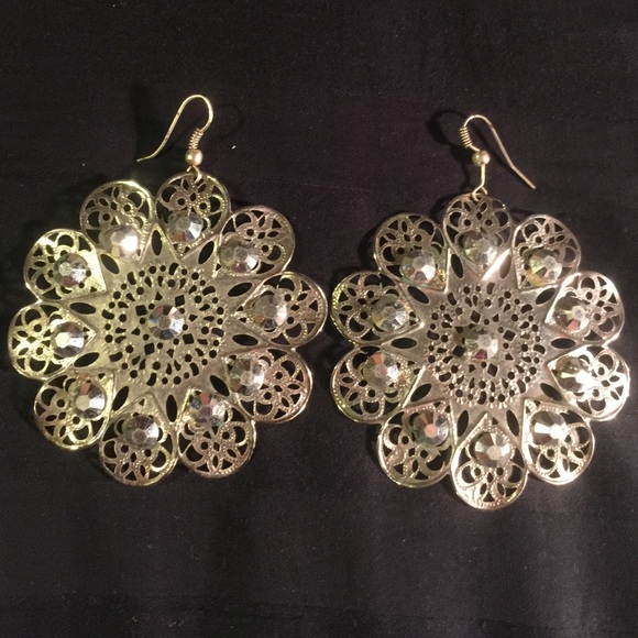 Pink & silver disk earrings