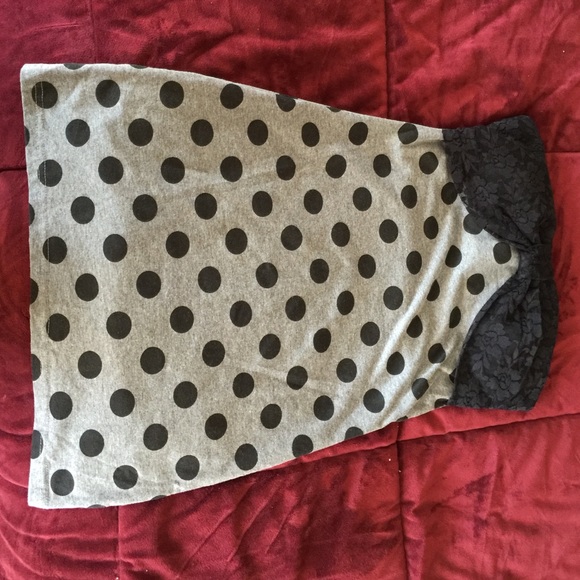 Polka dot strapless dress