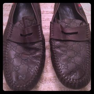 100% Authentic men's brown Gucci moccasins