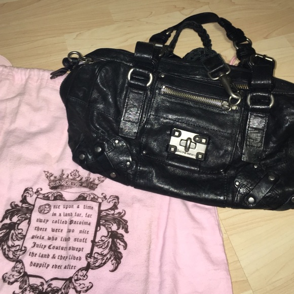 Black leather juicy couture bag. - Picture 1 of 2