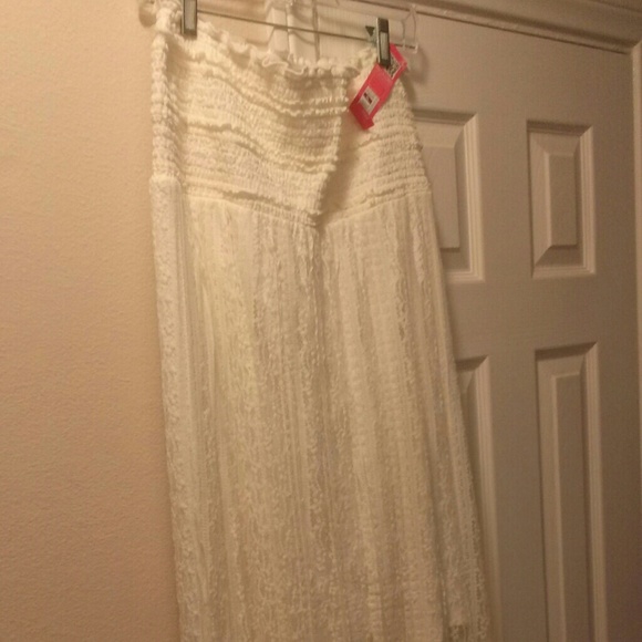 Xhilaration hi-lo strapless maxi-dress