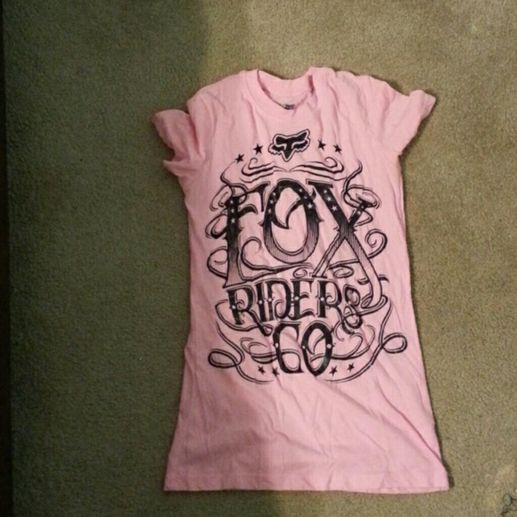 Pink fox riders short sleeved shirt