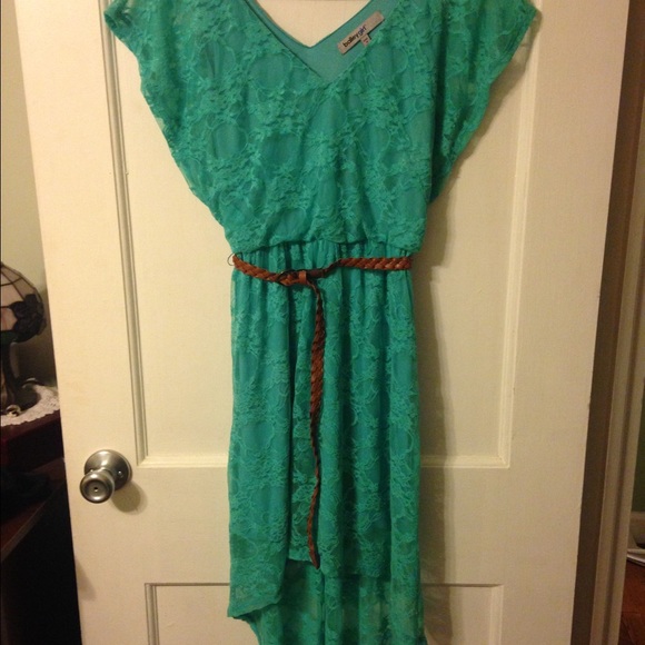 Blue/green high low dress