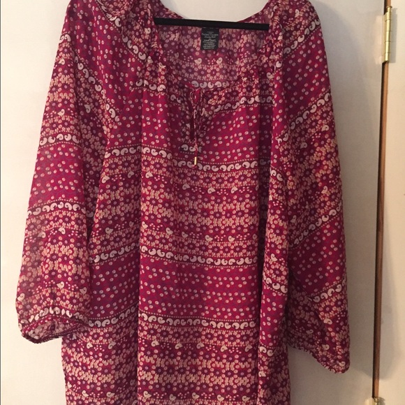 Sheer shirt pink raspberry