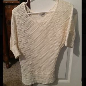 Cream off the shoulder shirt