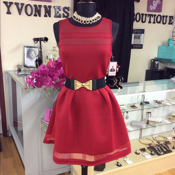 Red flair dress