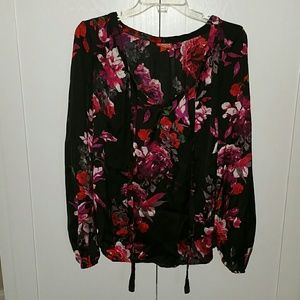Black floral shirt