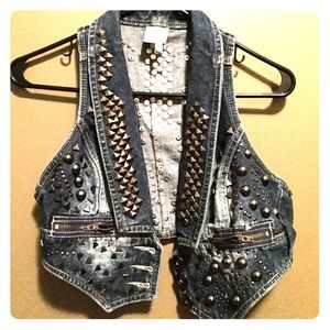 Studded Jean Vest