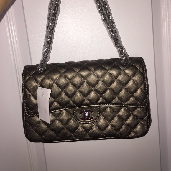 Gunmetal handbag