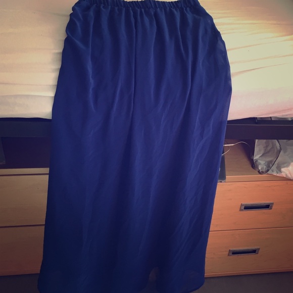 forever 21 full length blue skirt