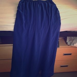 forever 21 full length blue skirt