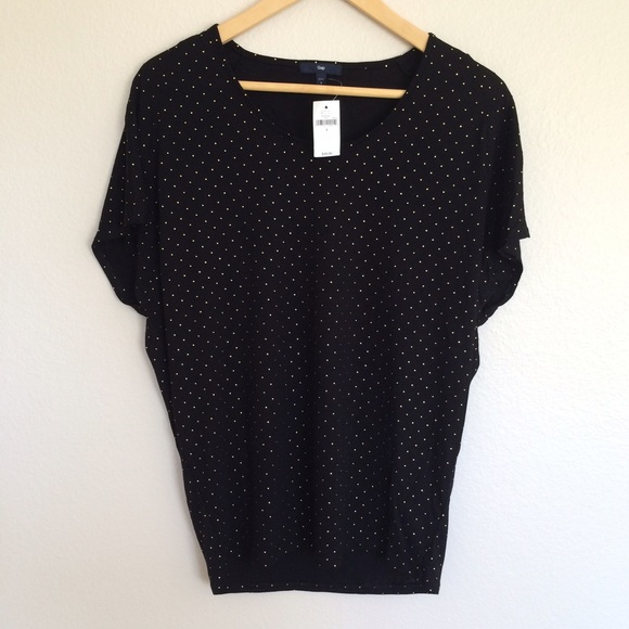 **NWT** GAP Black Top with Gold Dots