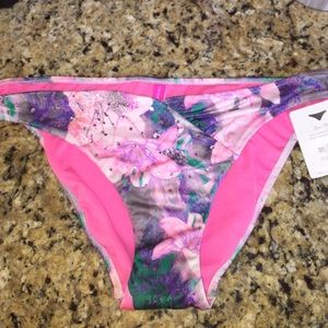 Low rise floral diamond bathing suit bottom
