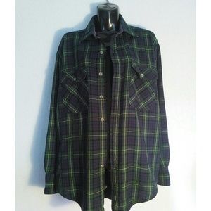 Vintage Green Tartan Button Down Shirt