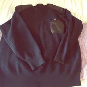 Vintage Lacoste sweater w/ leather accents